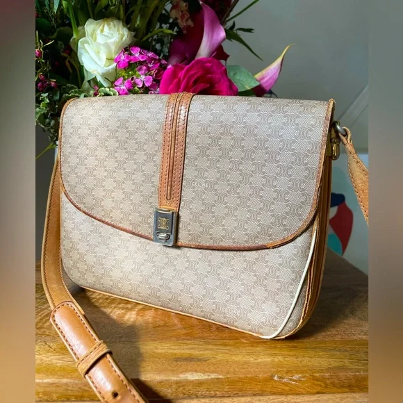 Celine Bags Vintage Celine Macadam Blason Shoulder Crossbody